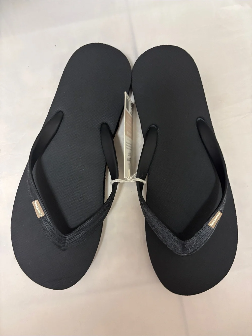 Feelgoodz Rubber Flip Flops Thong Sandals Black Sz 11 NWT